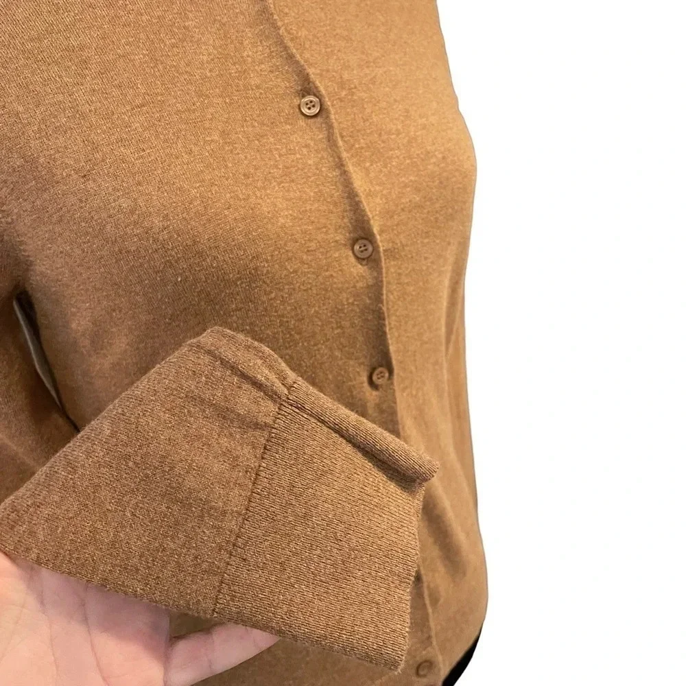 J Crew (Fall 2020 )Classic cotton cardigan sweater in Heathered Mushroom E5957